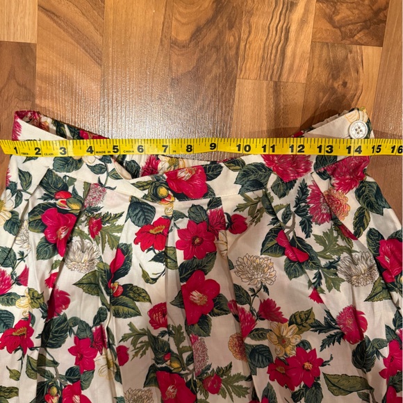 Vintage floral skirt red white green yellow size 14P cottage‎ fairy coquette - Picture 12 of 12